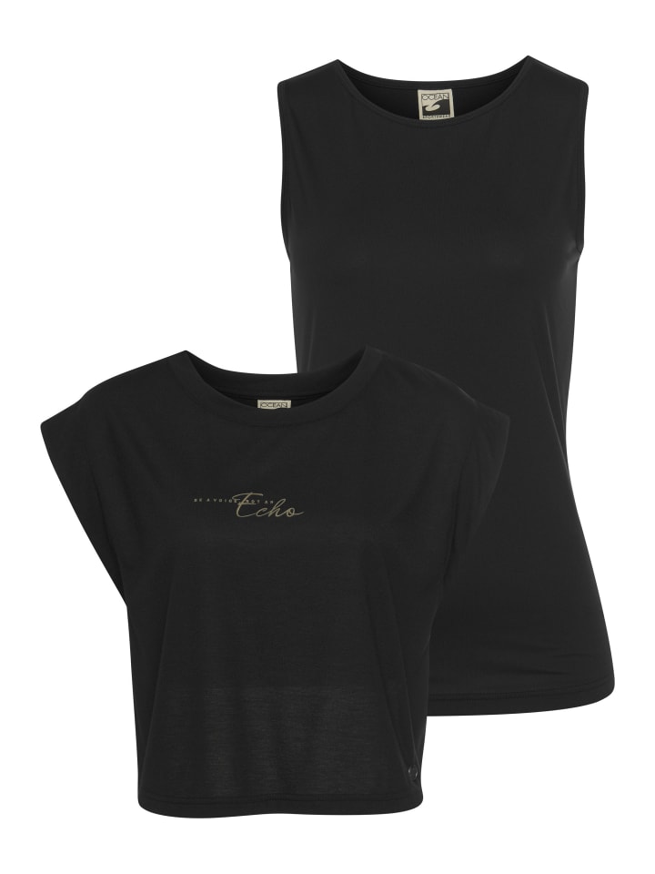 

Футболка для йоги и отдыха в черном цвете OCEAN SPORTSWEAR