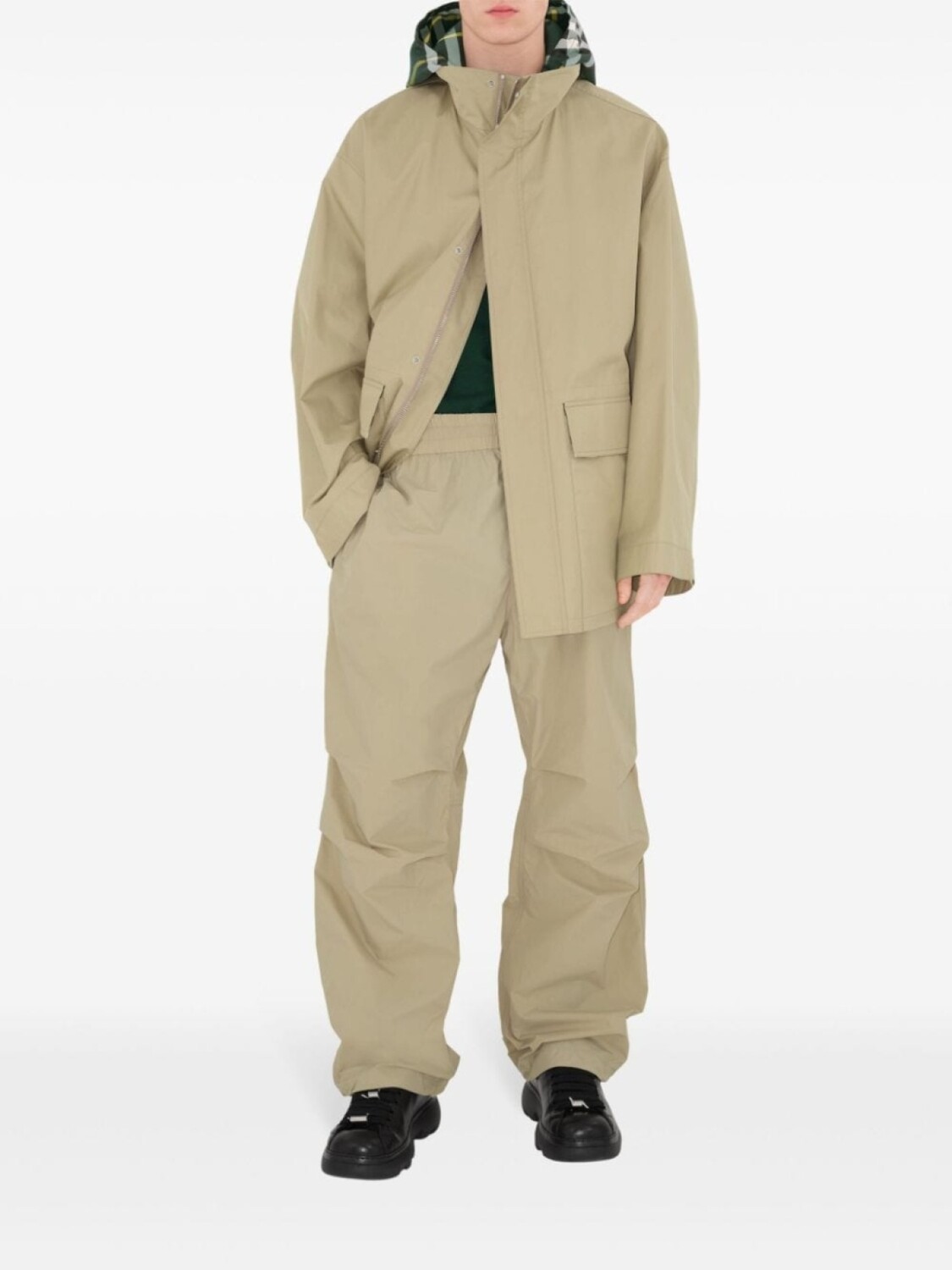 Брюки Burberry EKD, прямой крой, серый