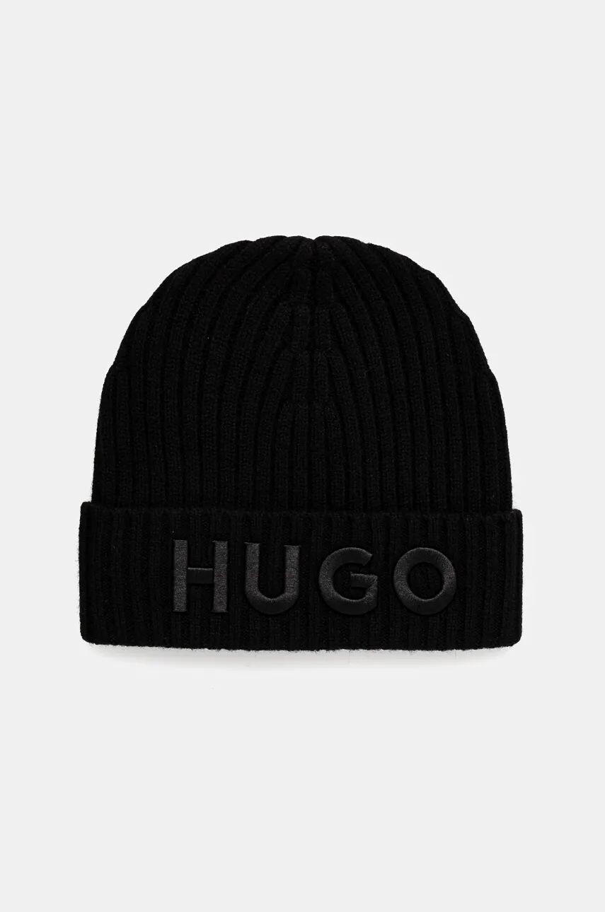 

HUGO шерстяная шапка, черный