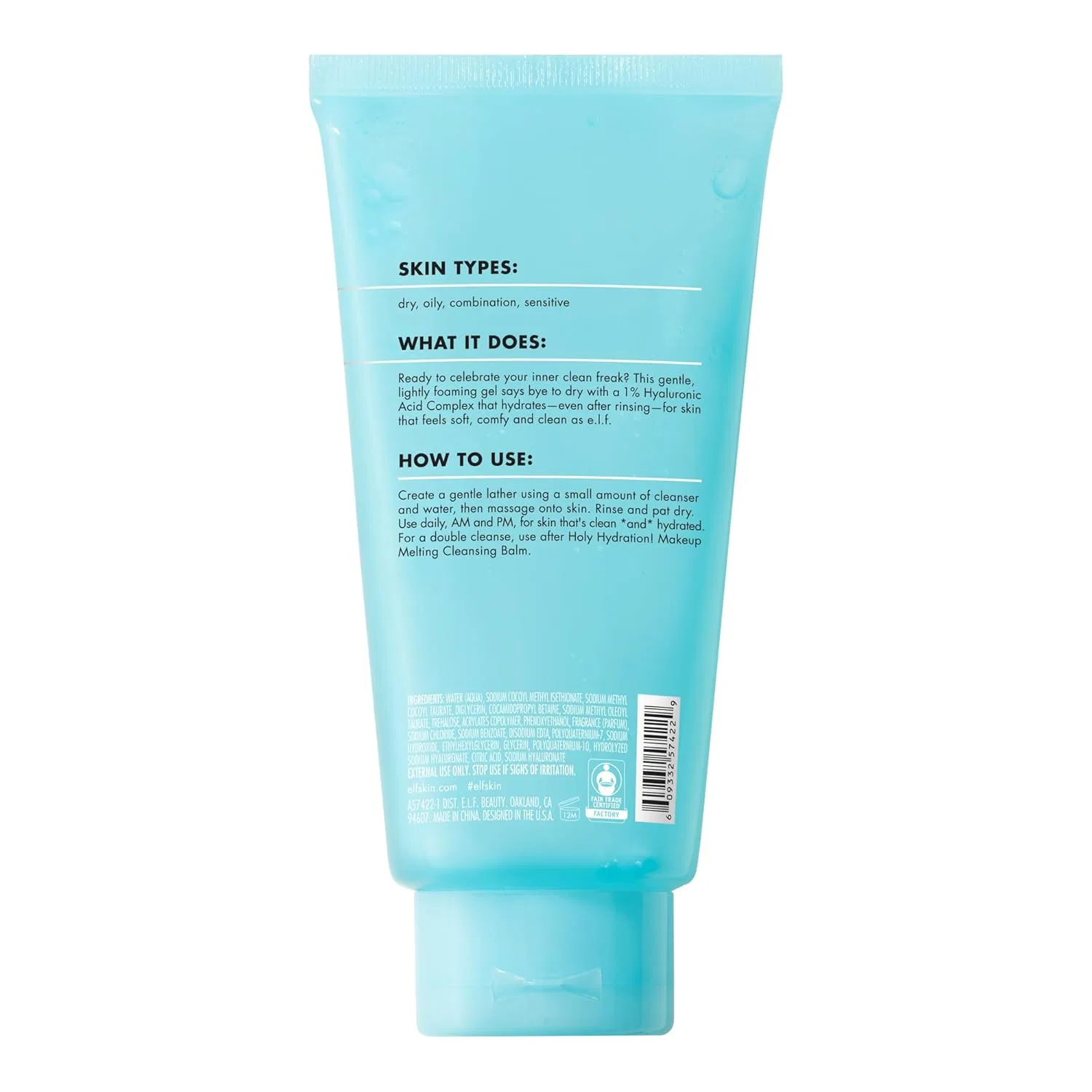 Гель для умывания E.L.F. — Очищающий гель для лица «Holy Hydration! Clean Freak Daily Cleanser» от SKIN — фото 2