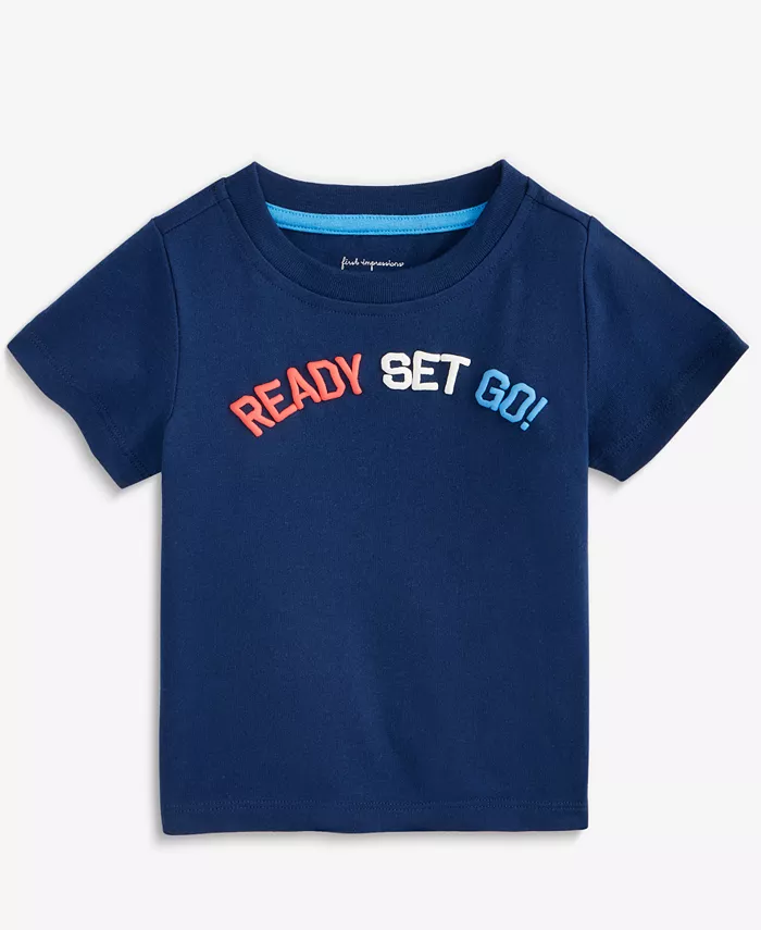 

Футболка для мальчиков с принтом "Ready Set Go" First Impressions, синий
