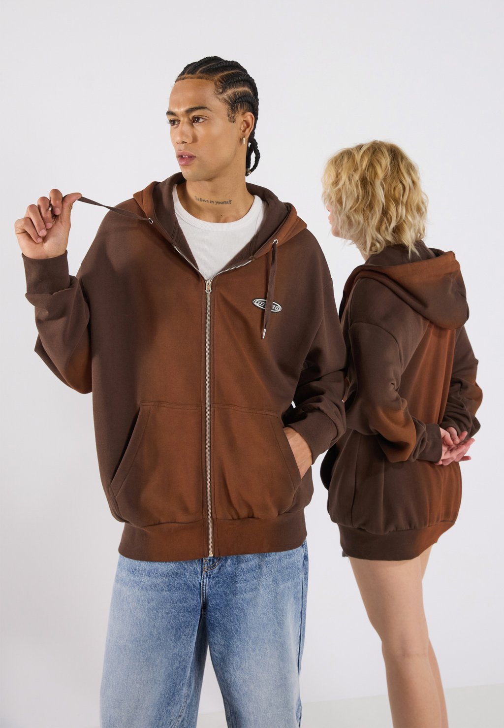 

Толстовка на молнии UNISEX YOURTURN, темно-коричневый