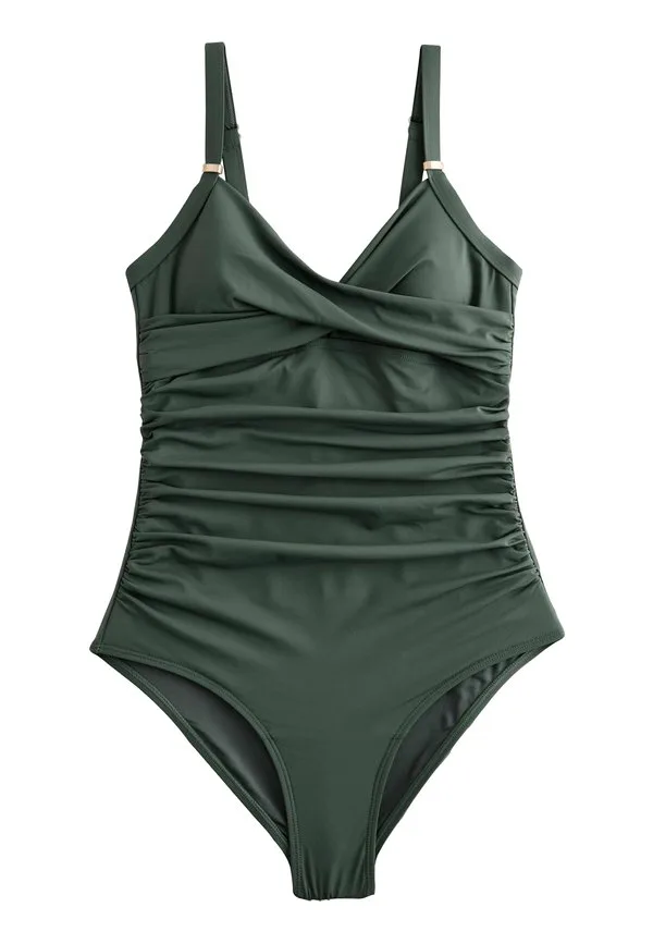 Комплект из 3 купальников с эффектом утягивания живота Next, Blue Broderie Khaki Green Black — фото 3