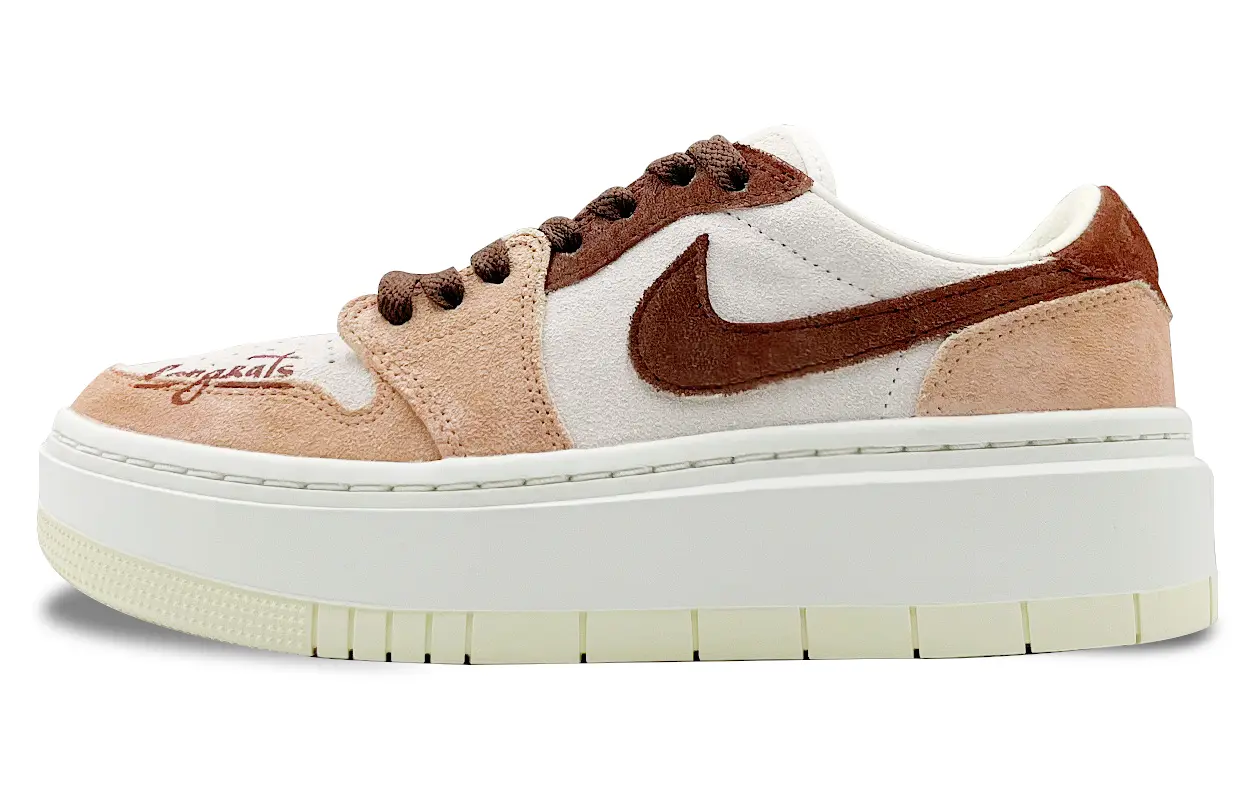 

Кроссовки Air Jordan 1 Vintage Basketball Shoes Women's Low-top Brown, коричневый