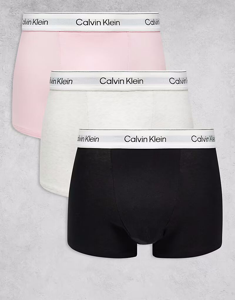 

Упаковка из 3-х чемоданов-боксеров Calvin Klein Icon Cotton Stretch с вытачками черного/белого/розового цвета