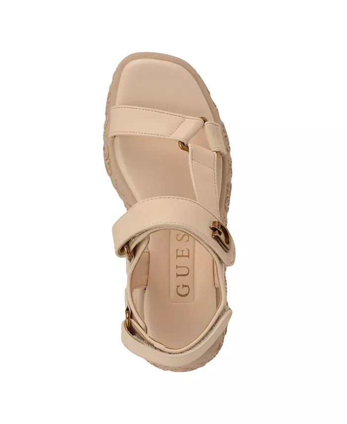 Женские сандалии Lanara Strappy Sport Quattro G Platform Footbed GUESS, слоновая кость/кремовый — фото 4