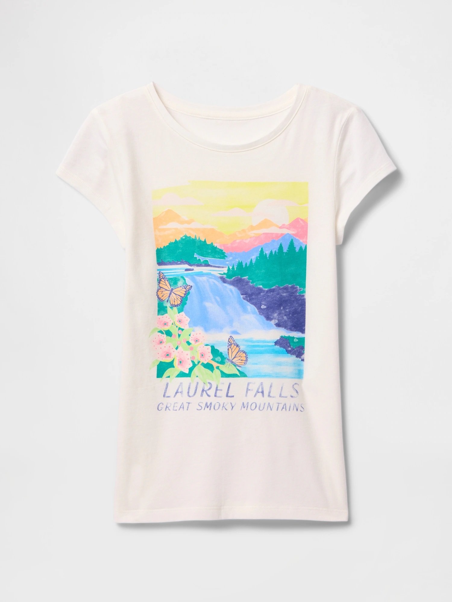 (K) Футболка с графическим принтом (детская) GAP, WATERFALL 15-5516 TCX