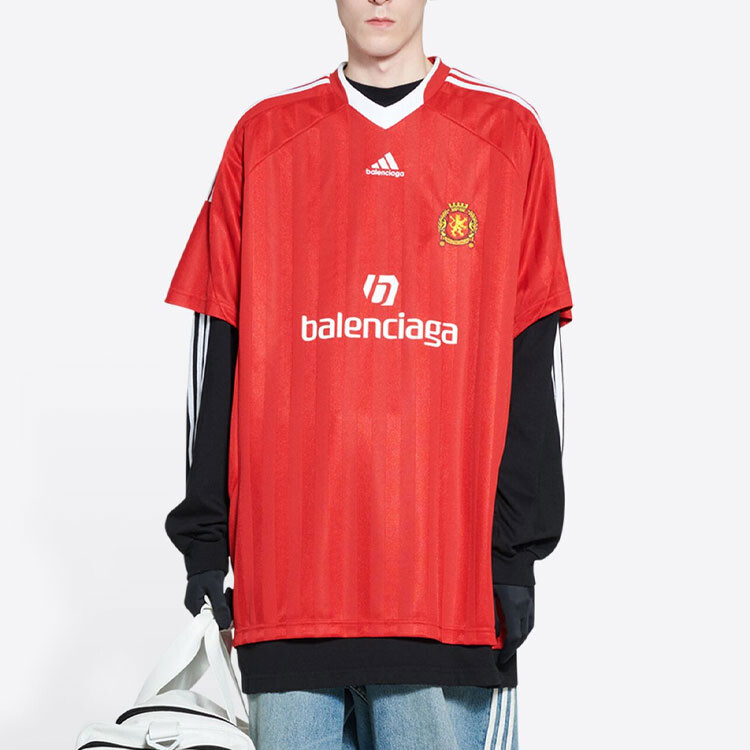 Футболка X Adidas Soccer Oversize Balenciaga, красный — фото 3