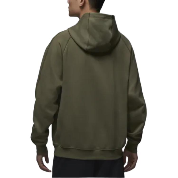 JORDAN Sport Hoop Fleece Мужская Dri-FIT Толстовка с капюшоном, Оливковый Зеленый — фото 3