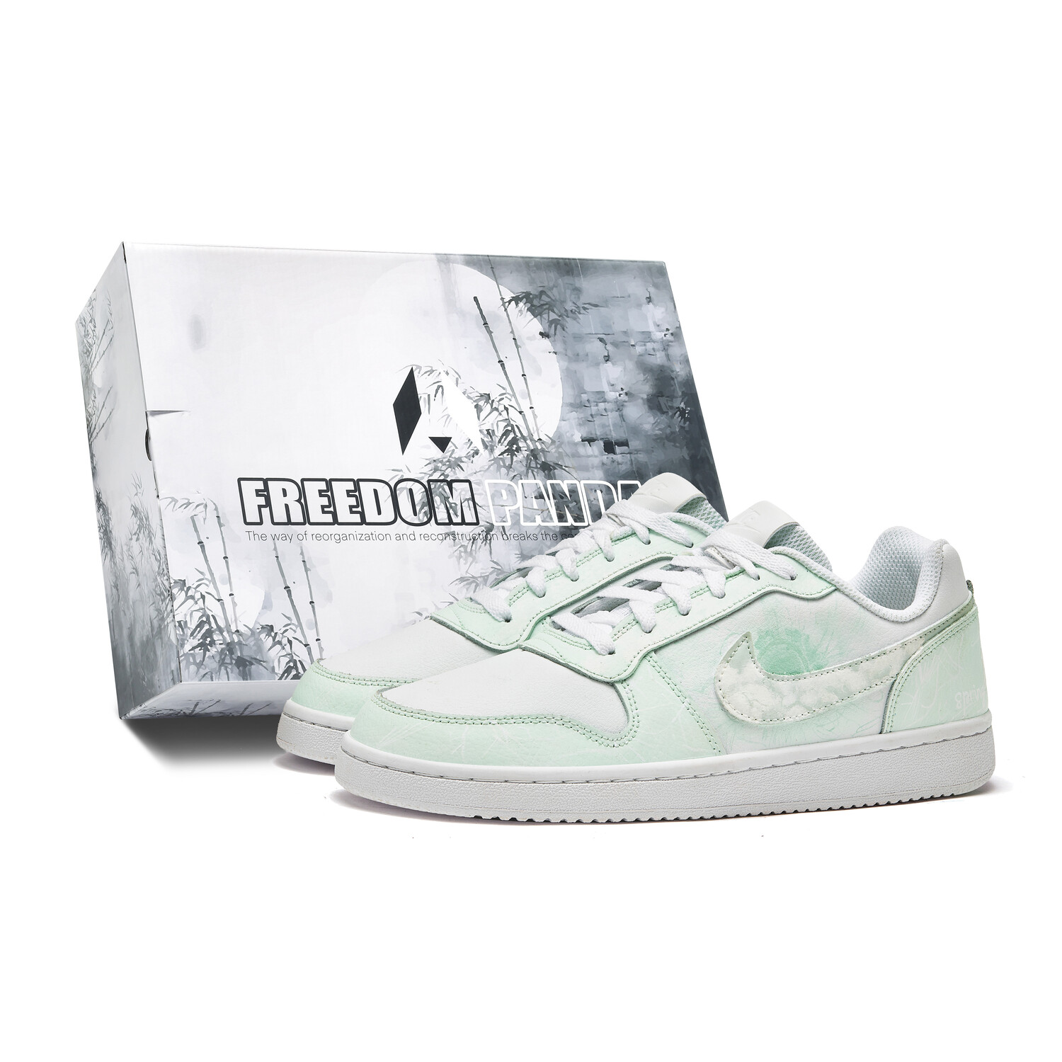 

Кроссовки Nike EBERNON Skateboarding Shoes Women's Low-top White/green, зеленый