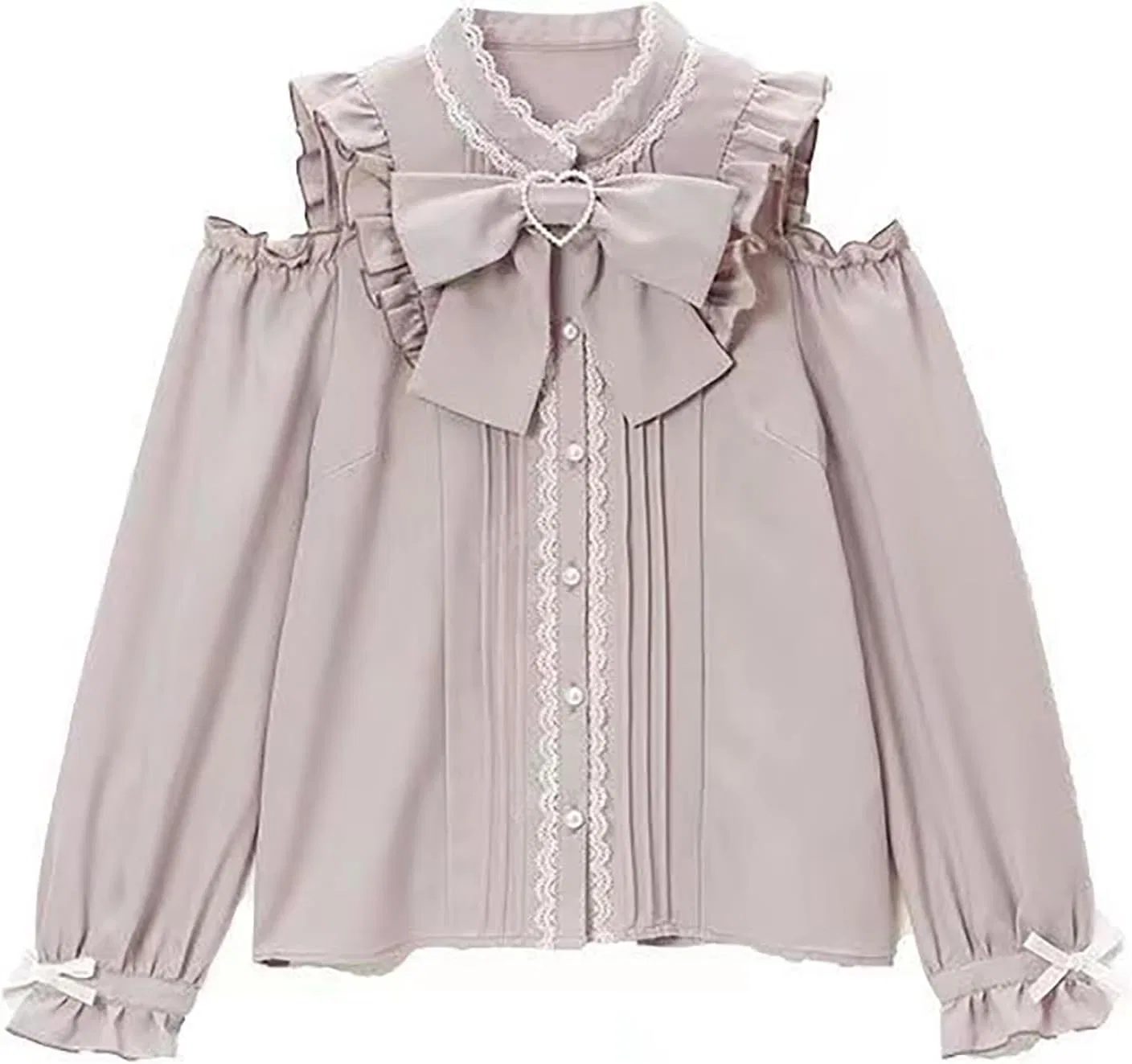 Футболка с длинным рукавом, кружевная, Mine Type Shirt, светло-фиолетовый — фото 3