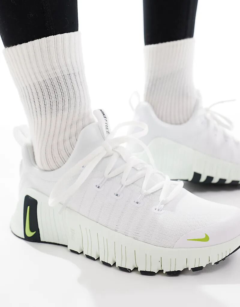 Кроссовки Nike Training Free Metcon 6 белого и светло-зеленого цветов — фото 3