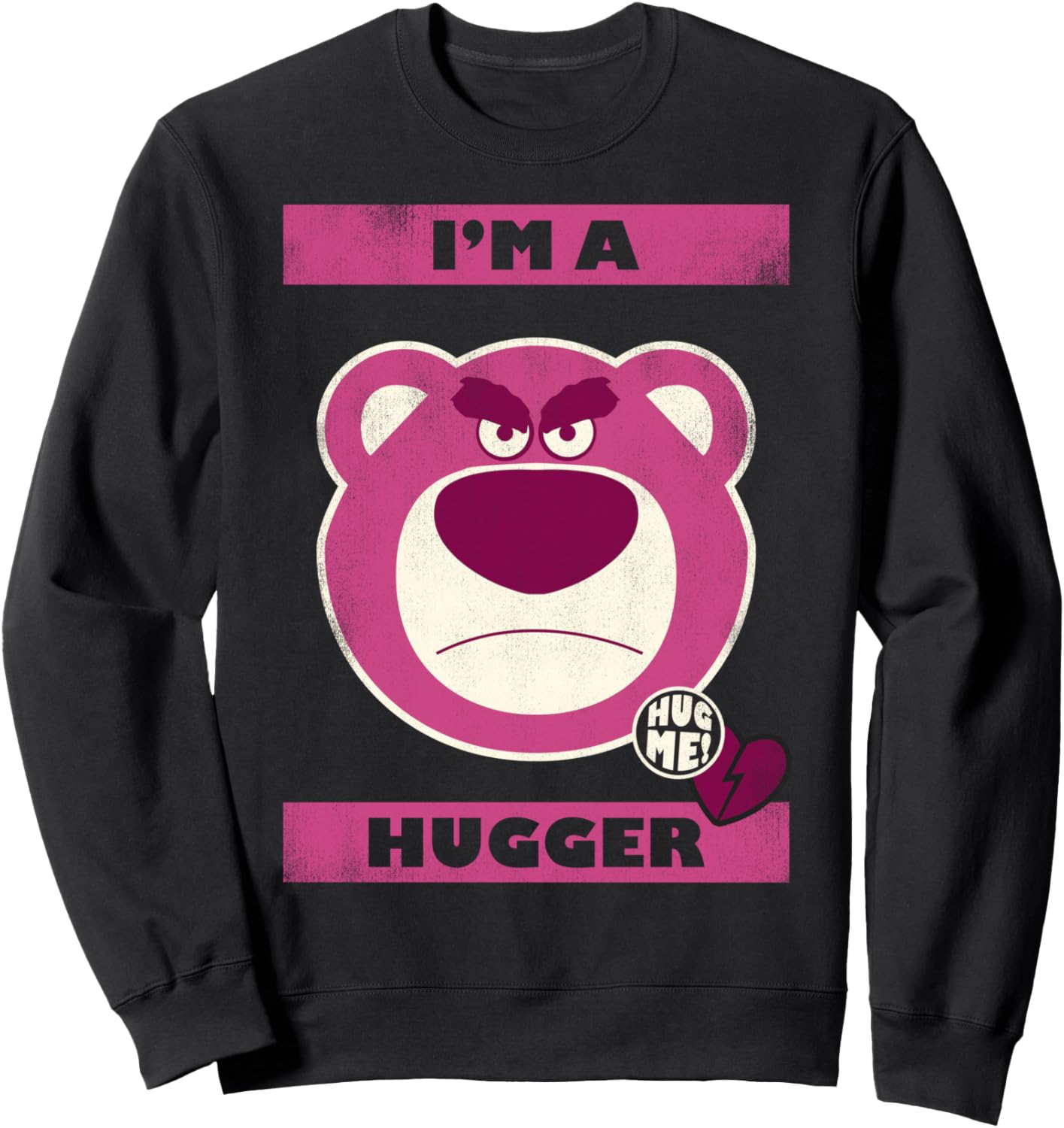 

Толстовка Disney Pixar История игрушек с изображением медвежонка Лотсо и надписью Я тебя обнимаю, черная