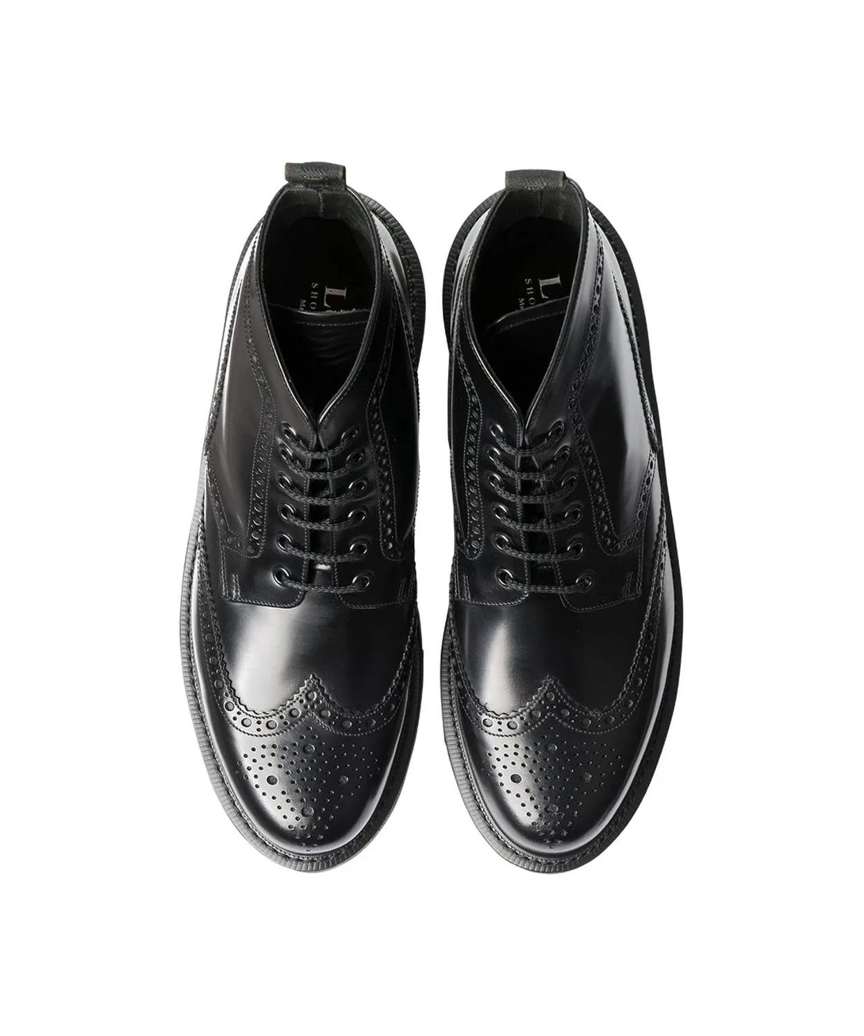 Ботинки Brogue Boot Loake 625 из полированной кожи чёрные — фото 3
