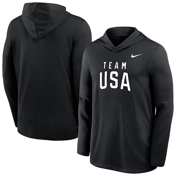 Мужская черная толстовка team usa lightweight dri-fit с длинным рукавом Nike — фото 2