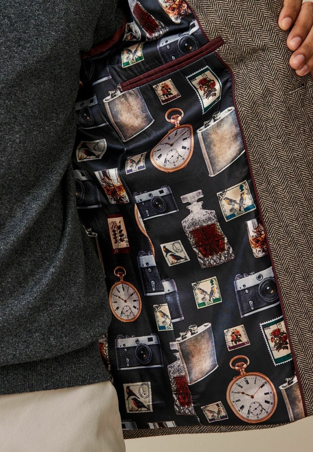 

REGULAR FIT Rich Herringbone Next, Куртка коричневый
