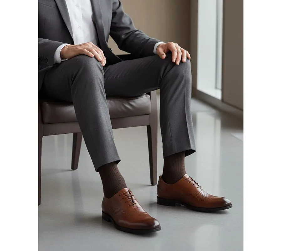 Перфорированные классические оксфорды East Road с технологией Hands-Free Slip On Marc Joseph New York, Cognac — фото 3