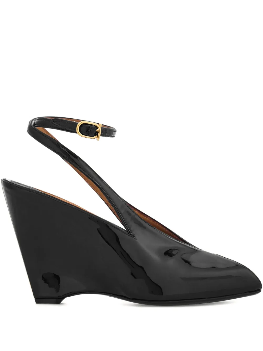 Туфли на танкетке с открытым носком Ferragamo, черный