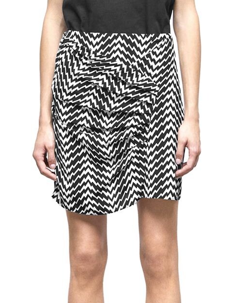 

Мини-юбка с зигзагообразной драпировкой The Kooples, цвет Black