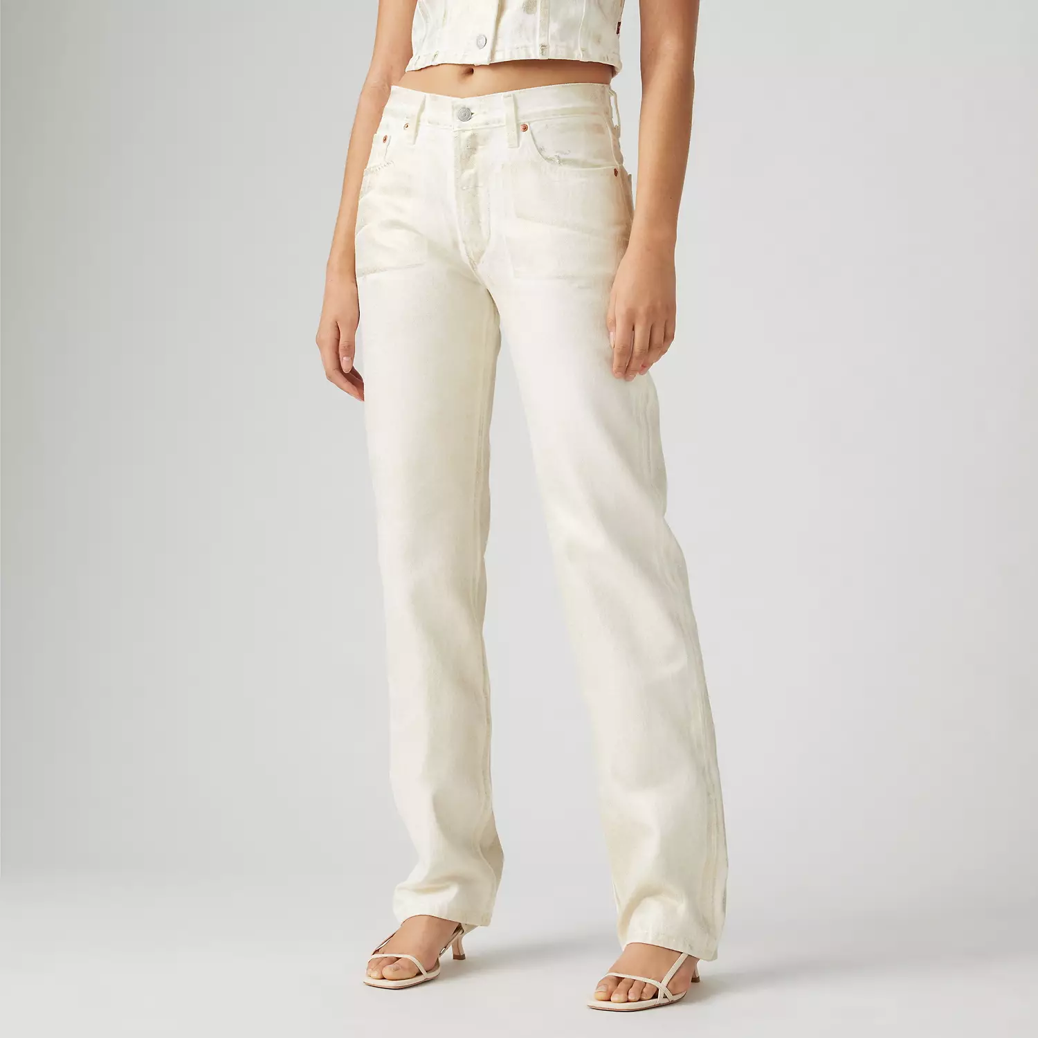 Женские джинсы 90-х годов с покрытием 501 Levi's, цвет Luminary - White — фото 2