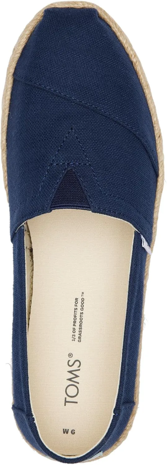 Женские эспадрильи TOMS Alpargata Rope из переработанных материалов, без шнуровки, темно-синий — фото 3