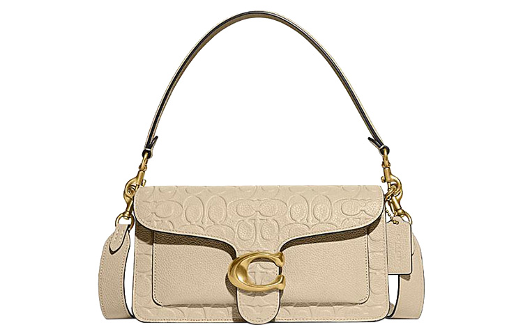 

Сумка через плечо Tabby Cow Leather среднего размера COACH цвета слоновой кости
