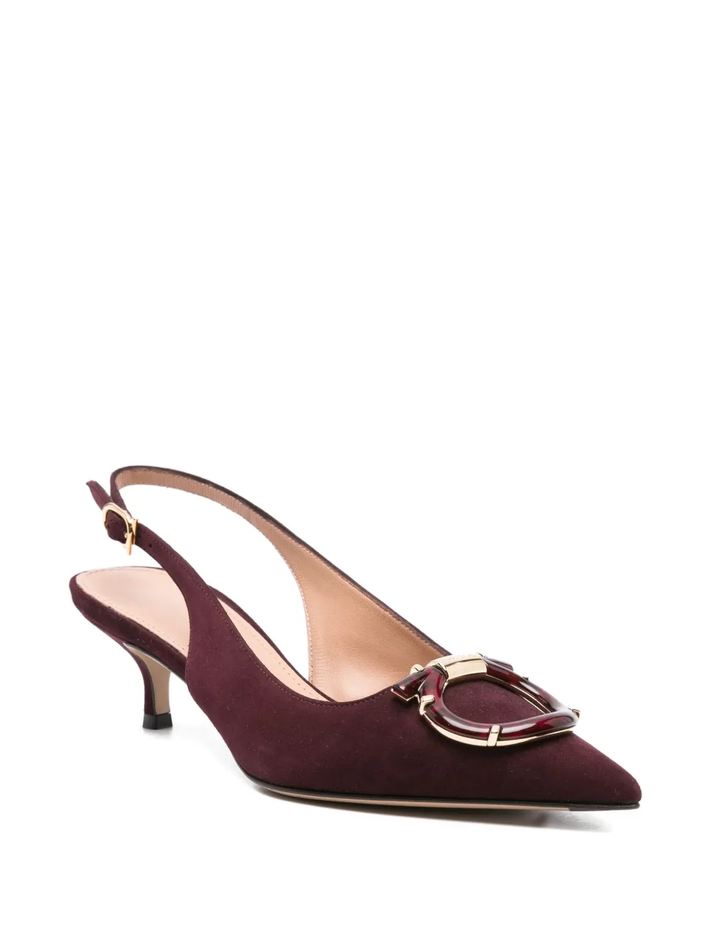Туфли-лодочки из замши 50 мм Ferragamo, красный — фото 2
