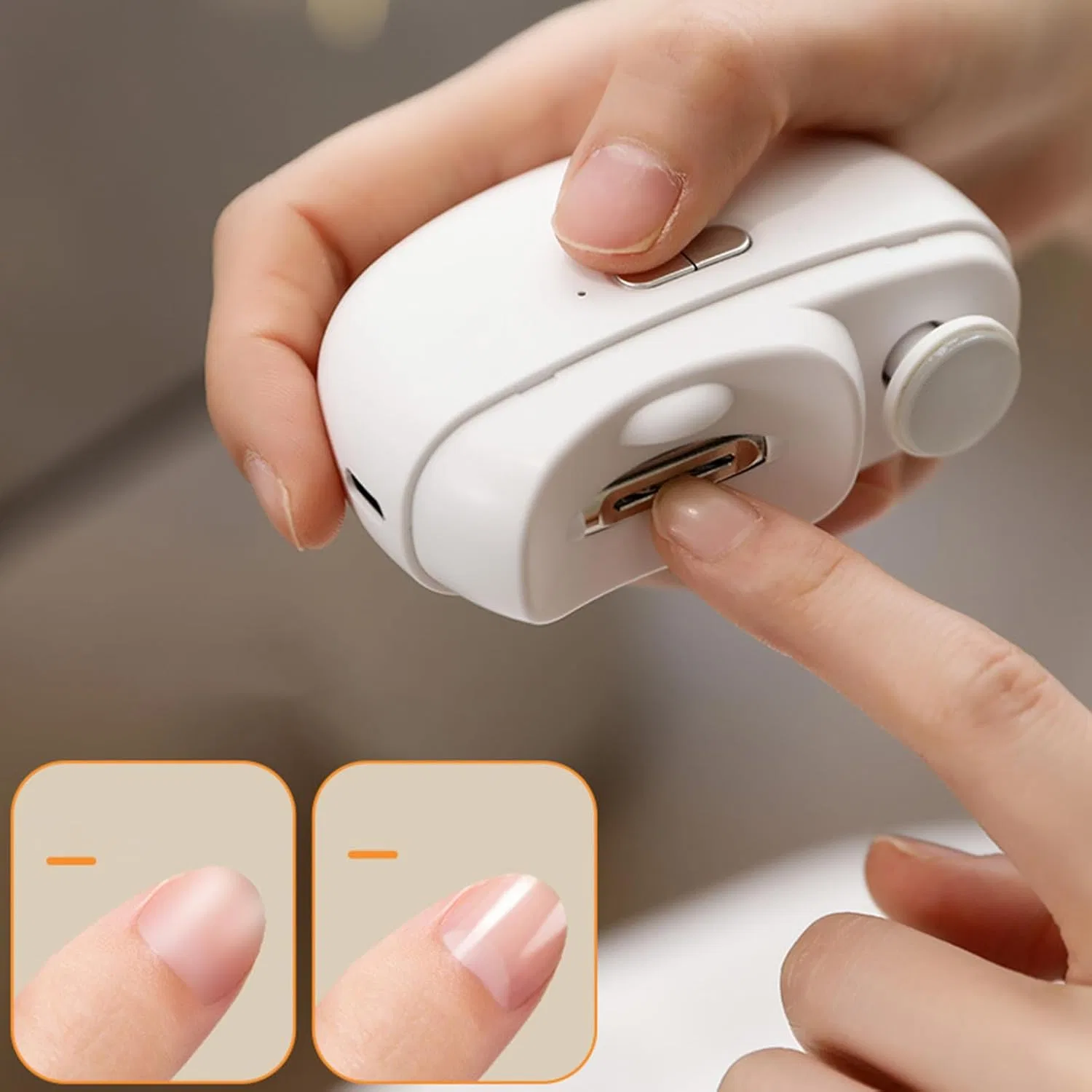 Автоматические электрические кусачки для ногтей 2-в-1 с USB-зарядкой Generisch, White — фото 4