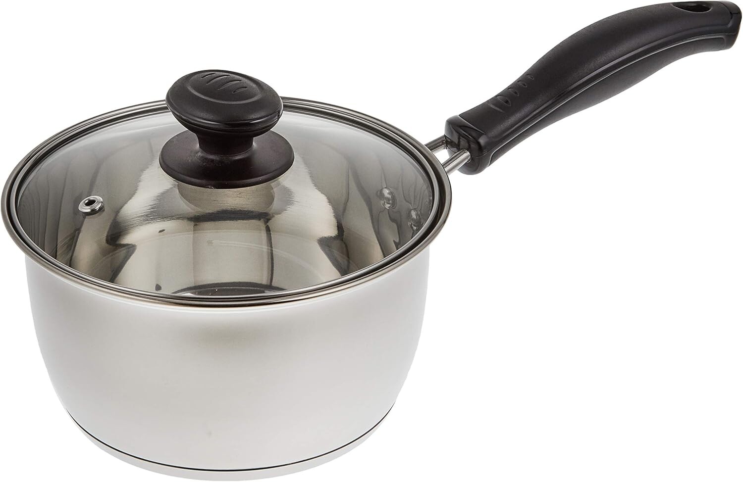 

Одноручная кастрюля Pearl Metal H-921 Recente, 6,3 дюйма (16 см), стеклянная кастрюля с крышкой, совместима с индукционной индукцией, 3-слойное дно, Sliver