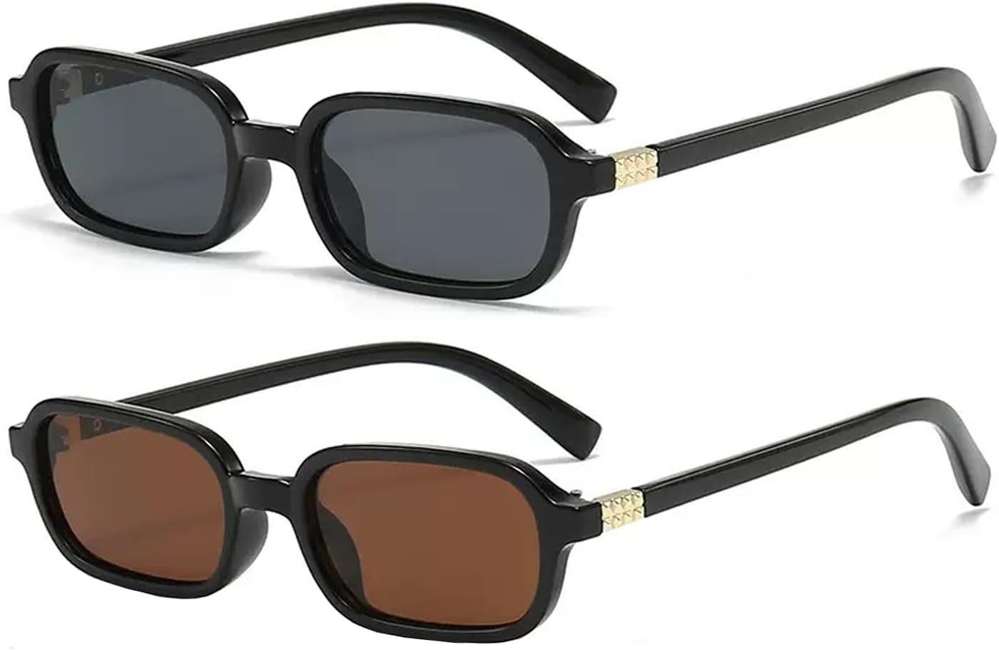 

Прямоугольные солнцезащитные очки для женщин, модный стильный дизайн, маленькие узкие, в стиле ретро 90-х, рейв. Прямоугольные солнцезащитные очки для женщин и мужчин VOLZIOTUS, Black-brown