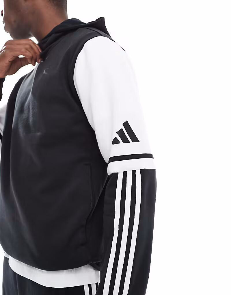 Толстовка с капюшоном adidas Football Squadra 25 черного/белого цвета Adidas Performance — фото 3