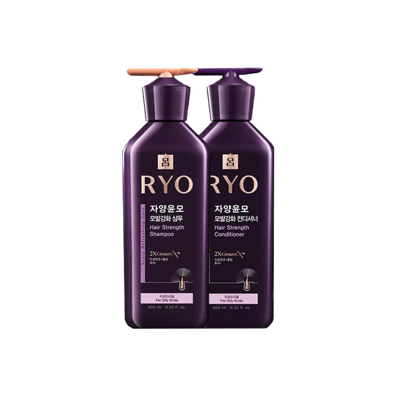 Ryo Набор шампуня и кондиционера Purple Lotus для жирных волос выпрямляющий, объемный и придающий пышность 400мл+400мл/400мл*2+400мл — фото 4