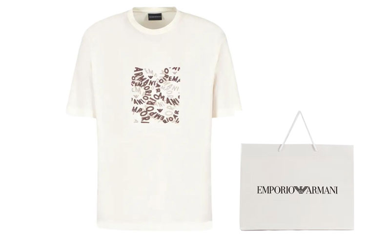 Футболка унисекс экрю EMPORIO ARMANI — фото 2