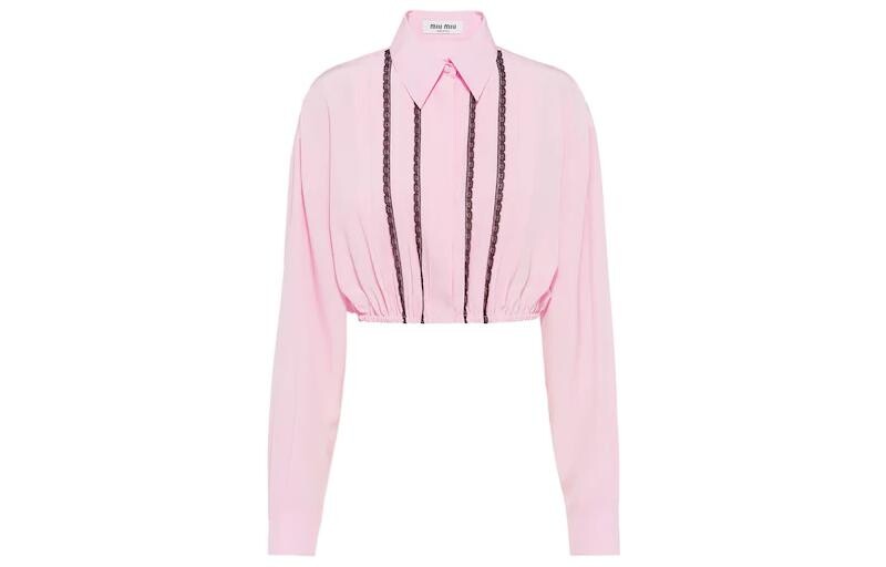 

Укороченный топ женский розовый Miu Miu