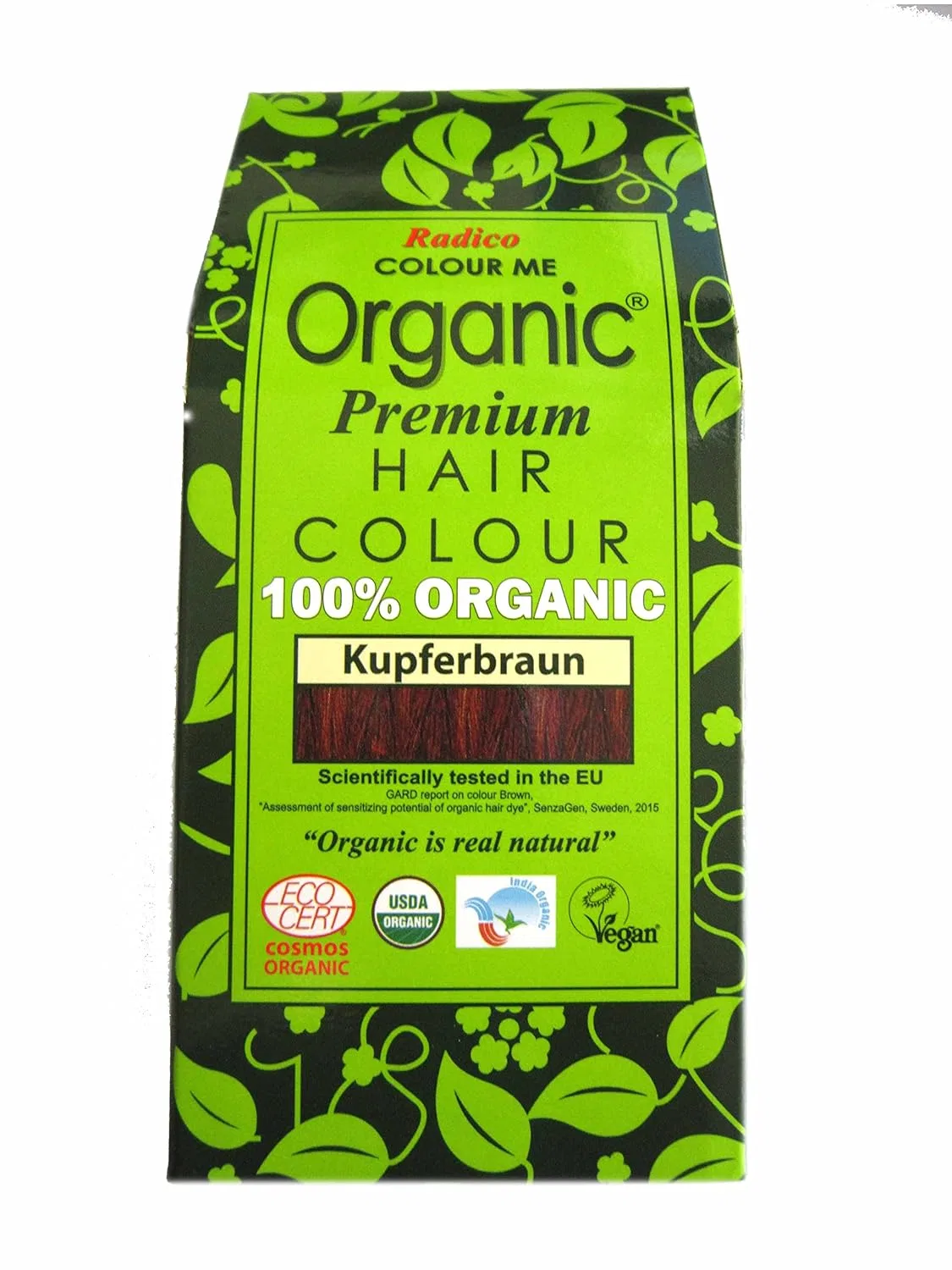 Органическая растительная краска для волос Radico Colour Me Organic, медно-коричневый (500 г) Radico