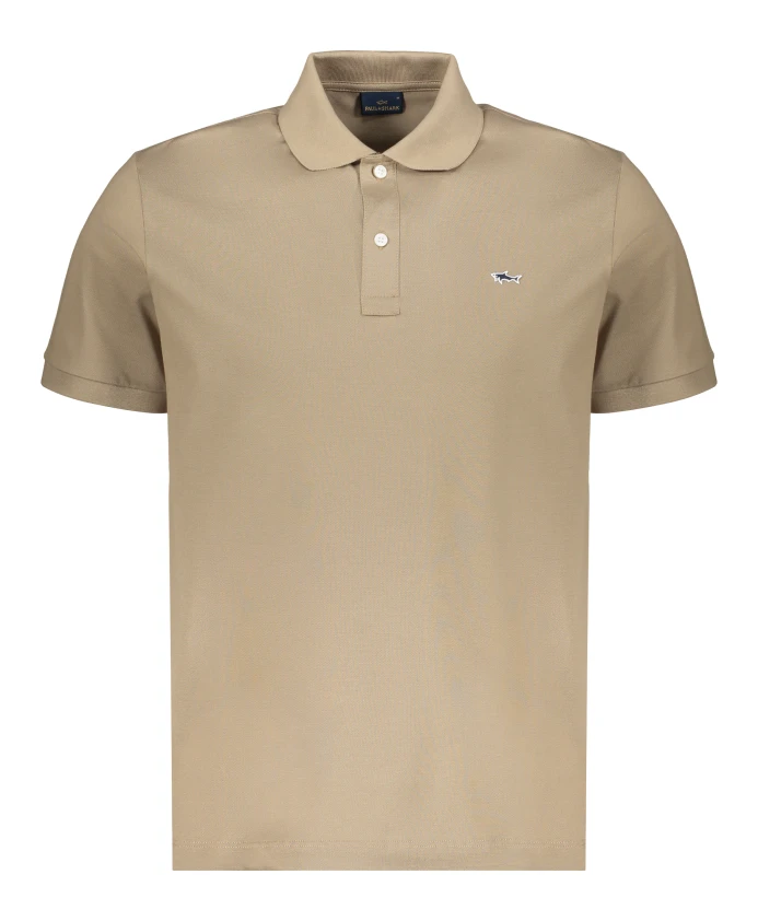 

Хлопковая рубашка-поло с логотипом. Paul & Shark, коричневый