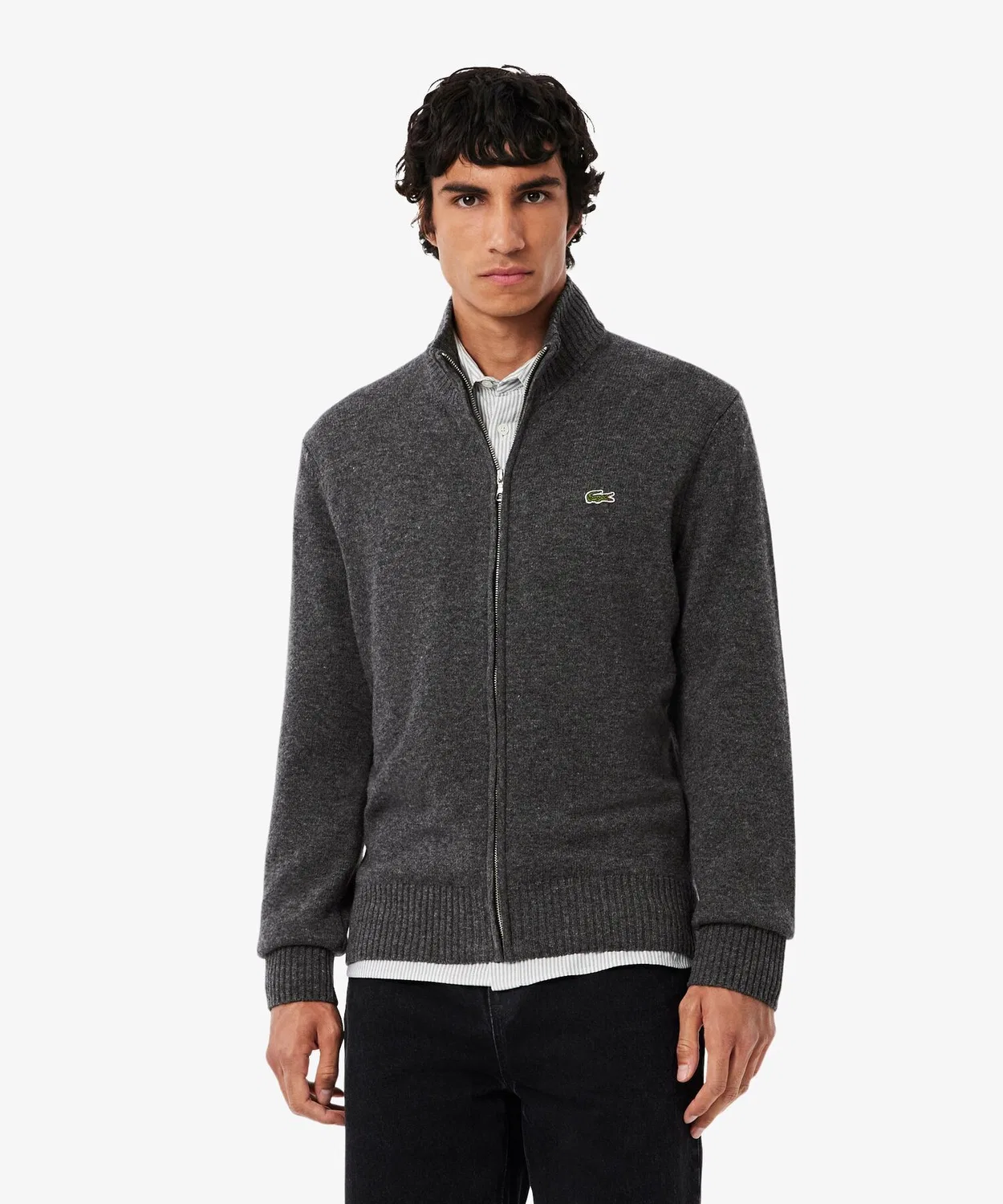 Свитер Lacoste с молнией, серый