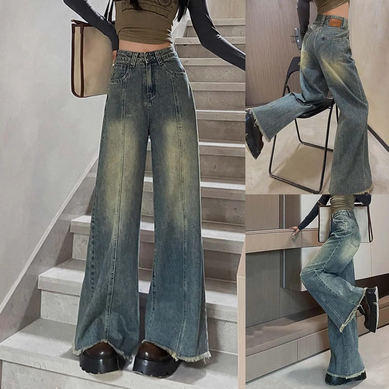 Джинсы High Rise для женщин Edge Wide Leg High Waist — фото 2