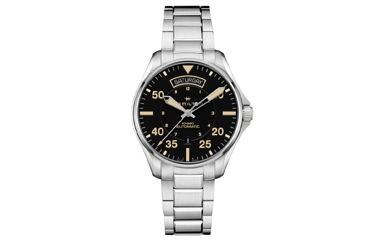 

Hamilton Часы Khaki Aviation Day Date Auto H64645131, Black Dial
