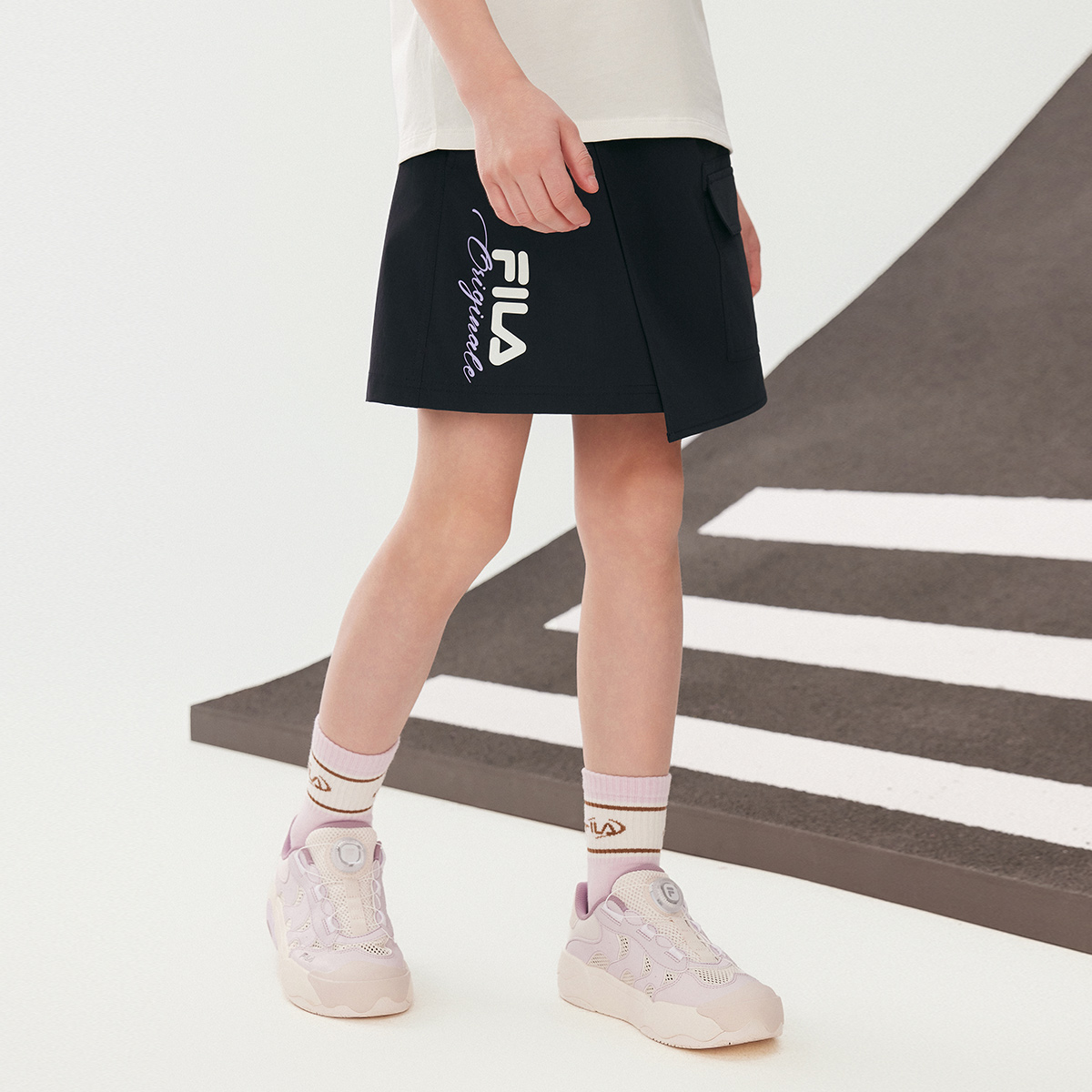 FILA KIDS Юбка с буквами и цифрами лето подростки legend blue — фото 4