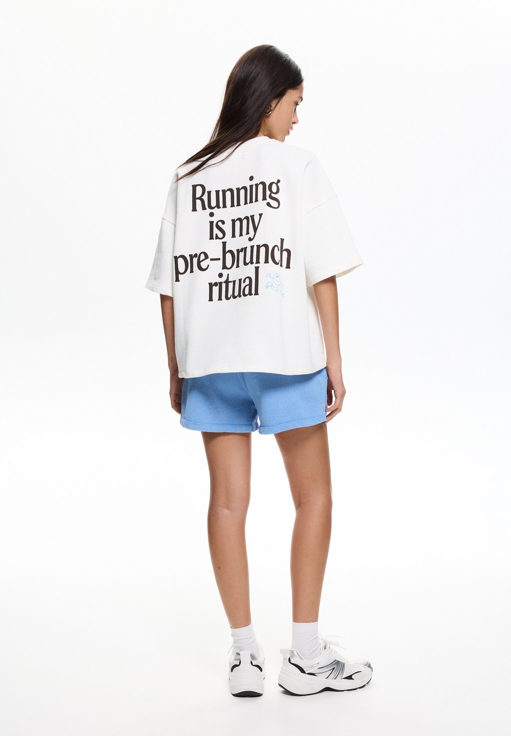 

Футболка с принтом LATE CLUB PULL&BEAR, белый
