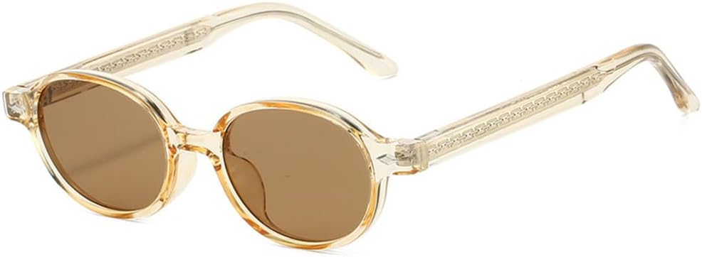 

Солнцезащитные очки UV400 - маленькие овальные, конфетного цвета, с заклепками, в стиле панк, для женщин и мужчин, для бега и занятий спортом на открытом воздухе UYPTK, Champagne Tea