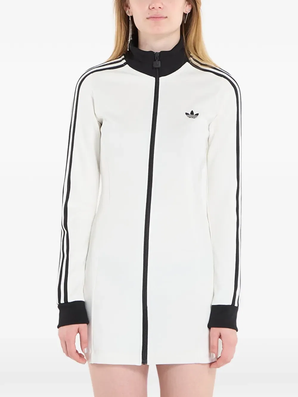 Мини-платье с длинными рукавами Adidas, белый