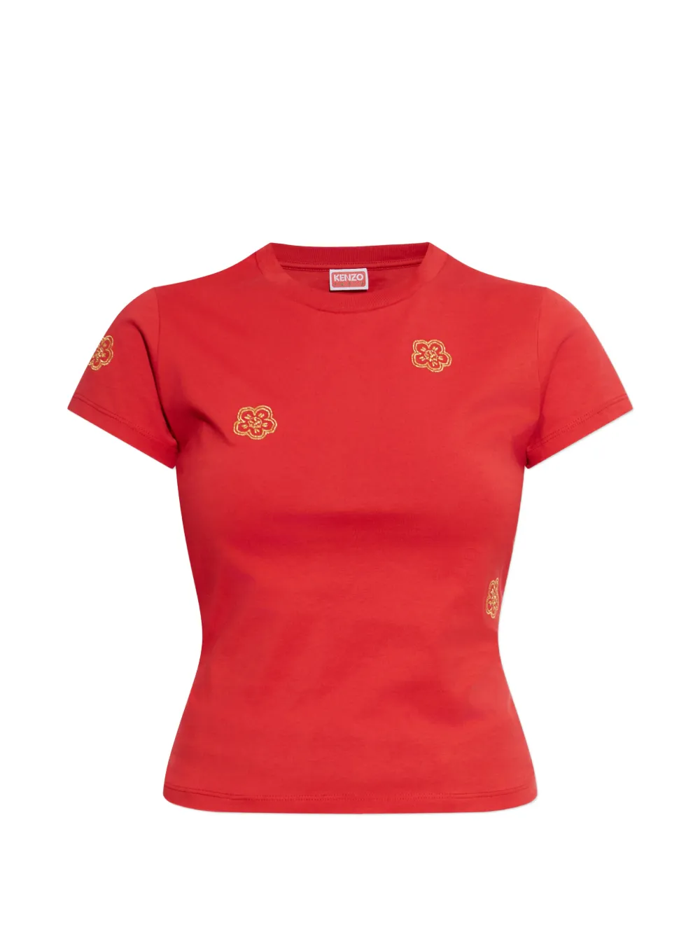 

Футболка с цветочной вышивкой Kenzo, красный