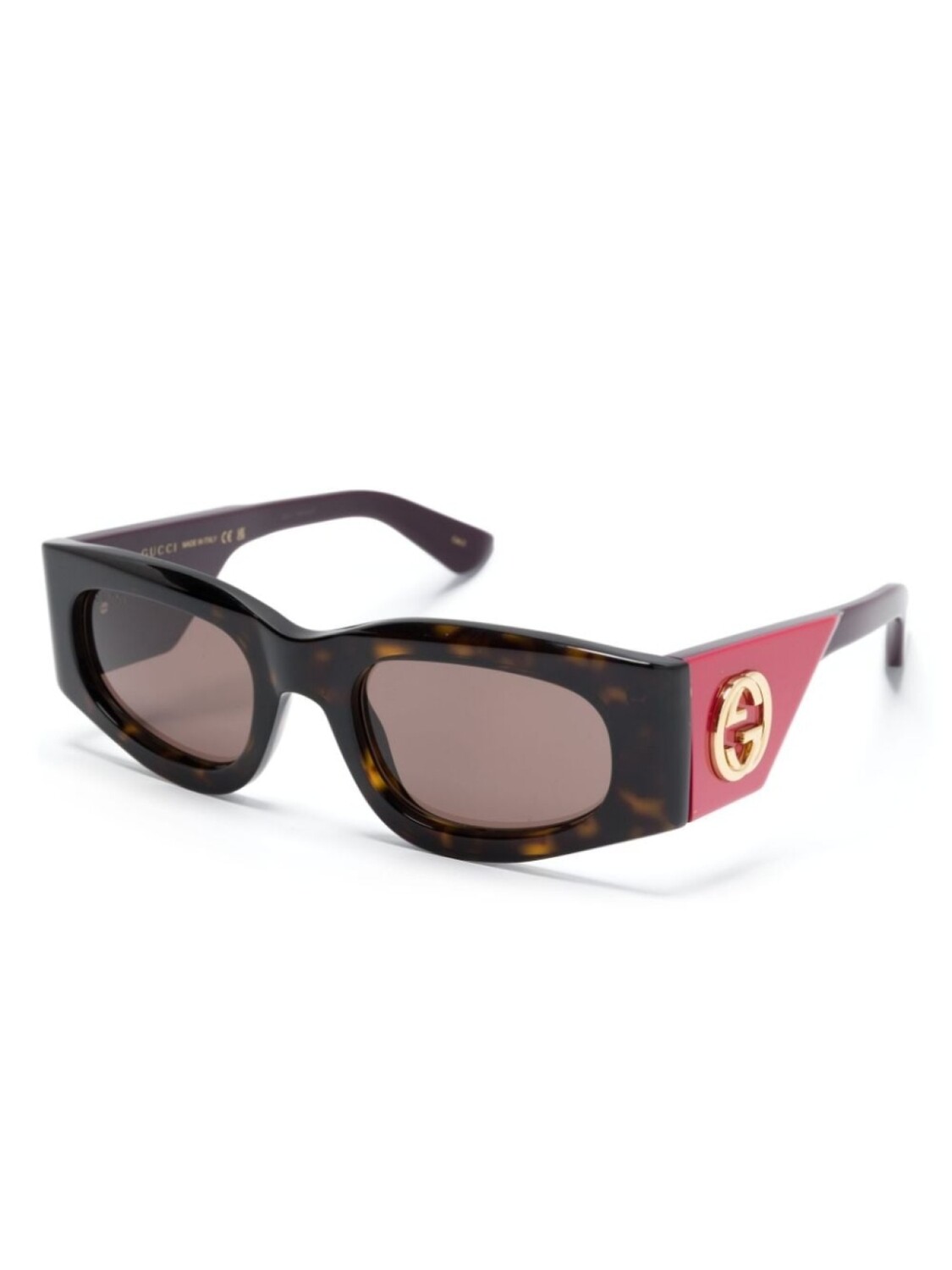 Gucci Eyewear солнцезащитные очки с переплетенными буквами G, фиолетовый — фото 2