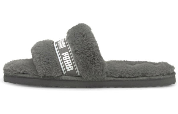 Тапочки fluff slide 'charcoal grey' Puma, серый — фото 2