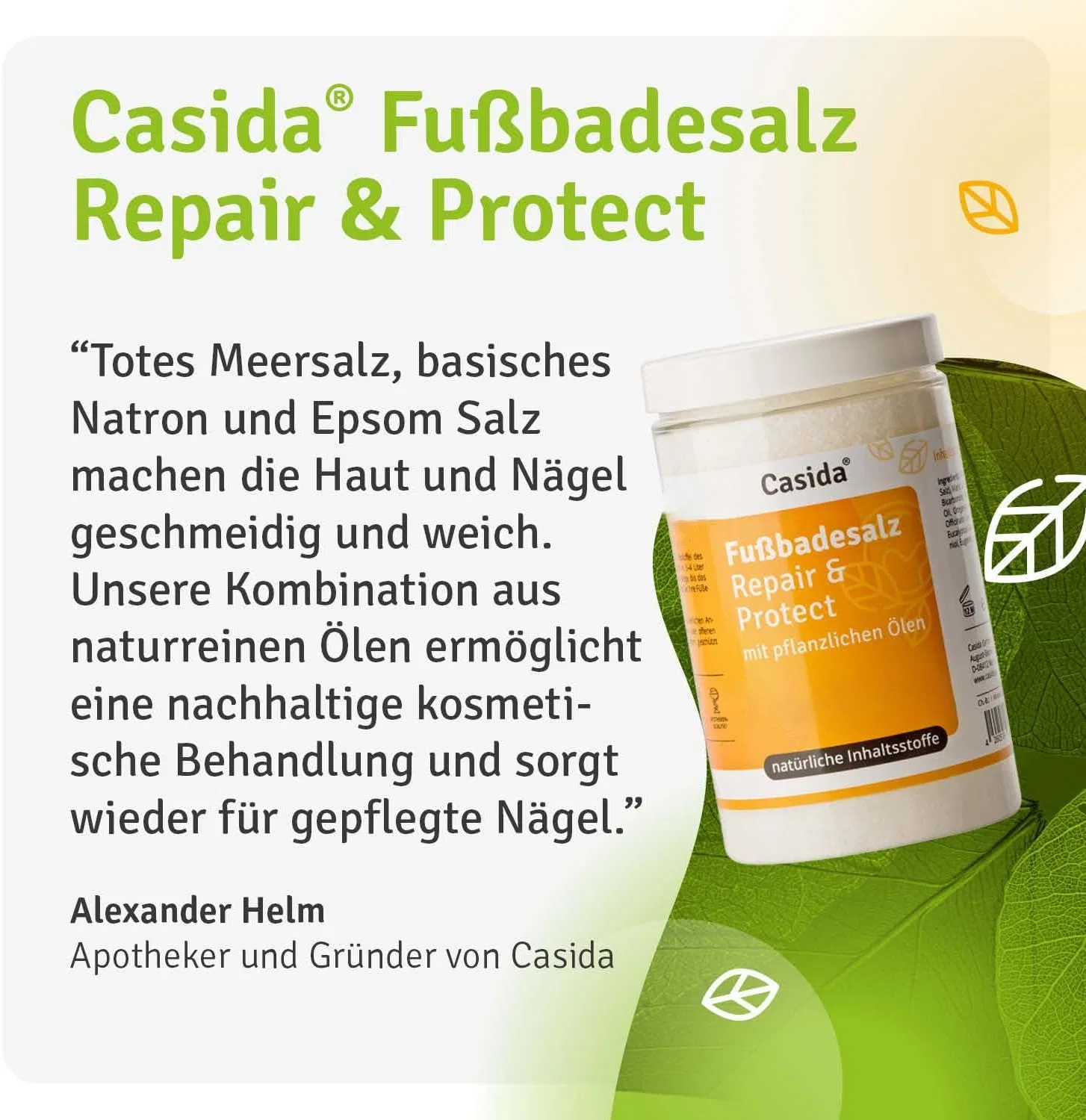 Соль для ванночек для ног «Repair & Protect» с травяными маслами Casida — фото 3