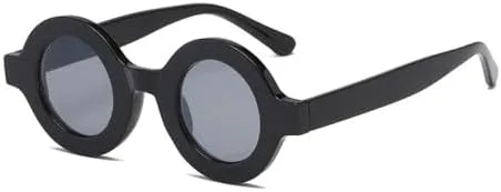 

Женские солнцезащитные очки круглой формы в стиле 2027 года, винтажные очки, модные мужские солнцезащитные очки с градиентной защитой UV400 MTZJH, Black Gray