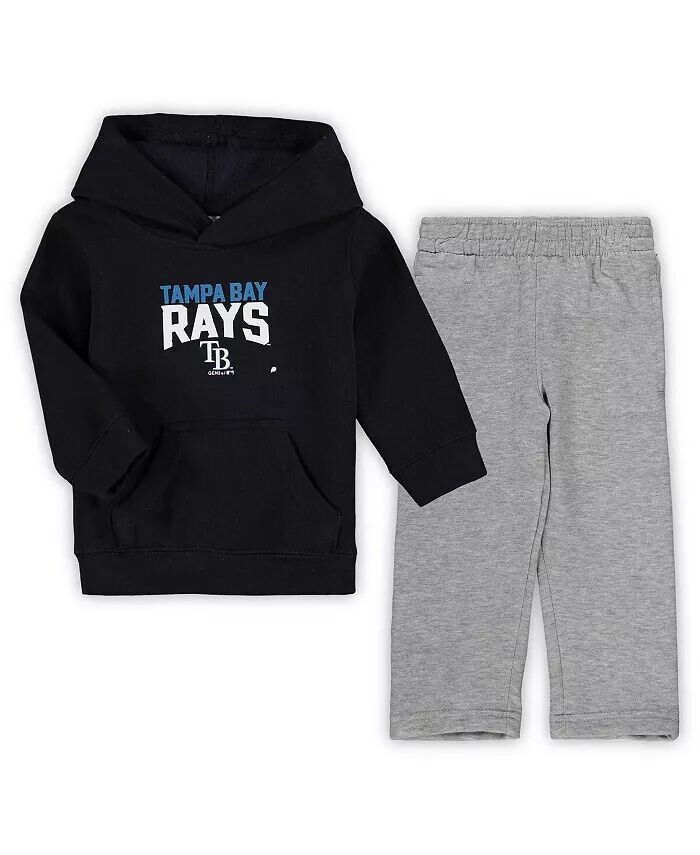 Комплект из флисовой толстовки и брюк с расклешенной веерной юбкой Tampa Bay Rays для мальчиков темно-синего, серого цвета с меланжевым отливом Tampa Bay Rays Outerstuff — фото 2
