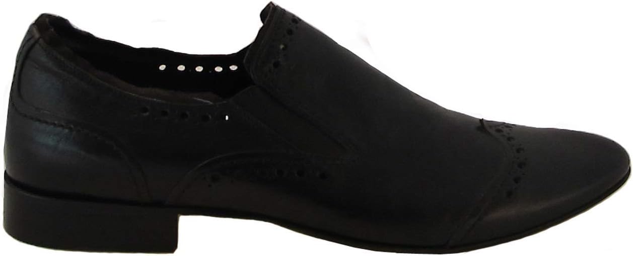 

Мужские итальянские кожаные элегантные туфли слипоны 4054 Spaziouomo, черный